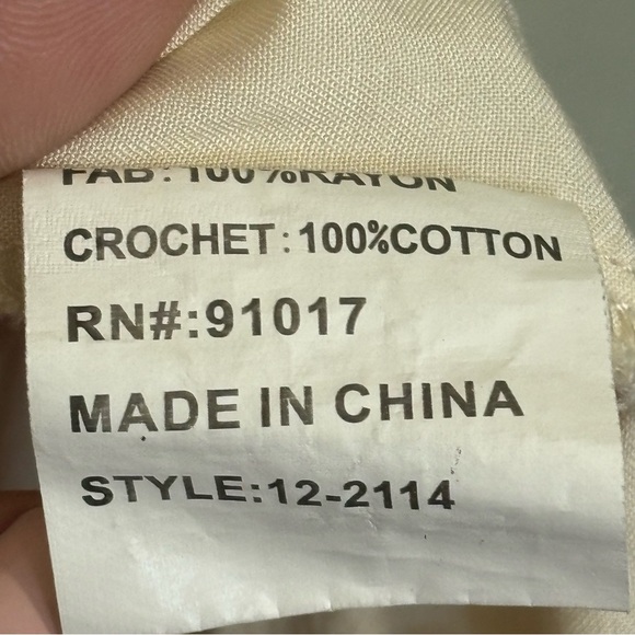 Solitaire pale cream, Boho Crochet Trim Tunic Top, Cover-up,Blouse. Women’s M - Picture 7 of 7